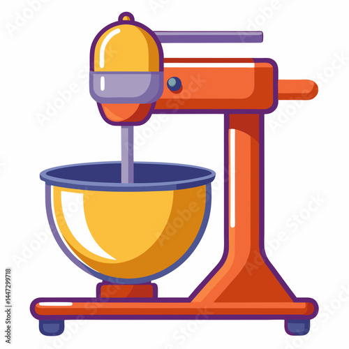 Modern Kitchen Mixer in Bright Colors for Baking  