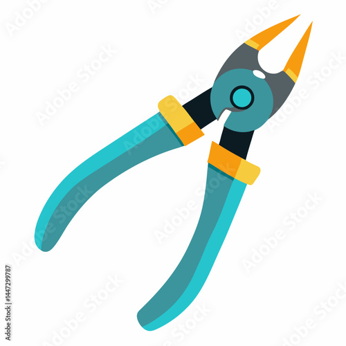 Pliers in a modern illustration style with bright colors  
