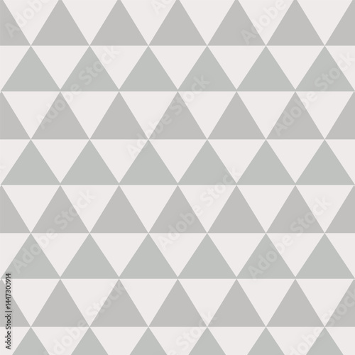 Minimal Geometric Triangle Seamless Pattern in Light Gray and White for Modern Background and Design Use