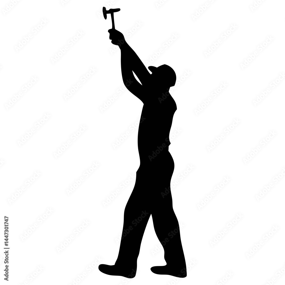 silhouette construction worker silhouette construction worker
