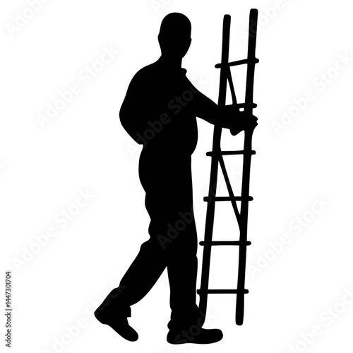 silhouette construction worker
