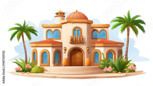 Villa house iconcartoon icon vector image