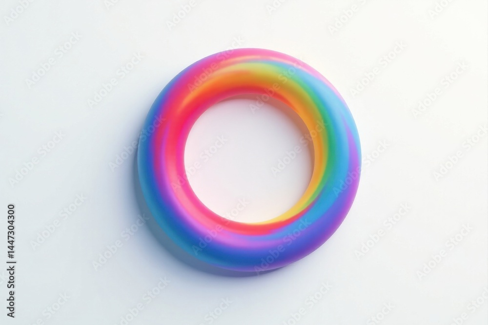 Abstract Colorful Swirling Ring Shape on White Background, Ideal for Modern Design Projects and Vibrant Visuals Abstract Colorful Swirling Ring Shape on White Background, Ideal for Modern Design Projects and Vibrant Visuals