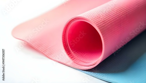 Wallpaper Mural pink yoga mat Isolated on white background Torontodigital.ca