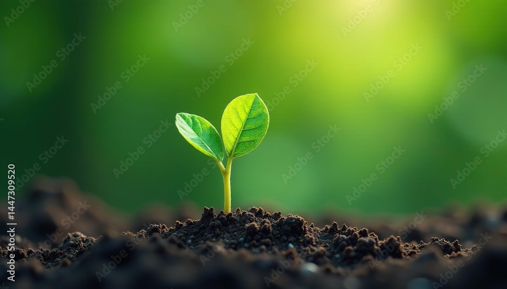 Naklejka premium Single sprout, thin stem, few leaves, bright color , color, leaf