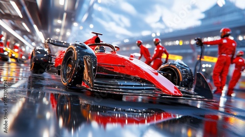 Formula 1 Race Car Pit Stop: Red Bull Racing's Champion
