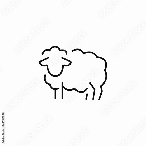 sheep animal farm icon sign vector