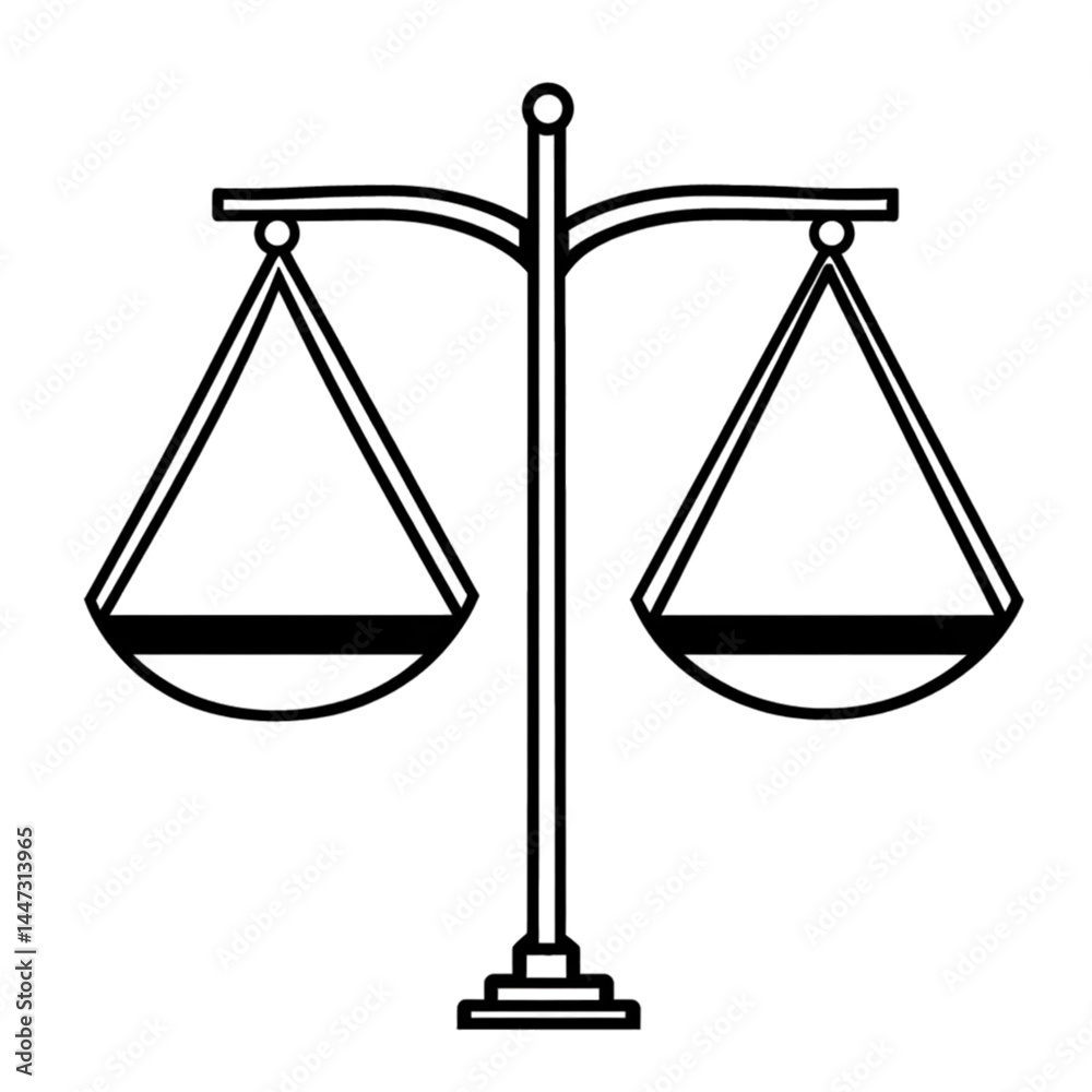 Simple Illustration Of Justice Balance Scale - Isolated Illustration Transparent Background Simple Illustration Of Justice Balance Scale - Isolated Illustration Transparent Background