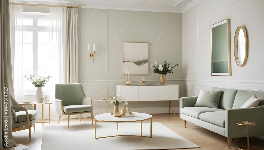 Fototapeta premium Photo interior modern design room 3d illustration