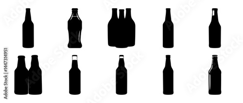 Collection of various bottle silhouettes various types of glass bottles