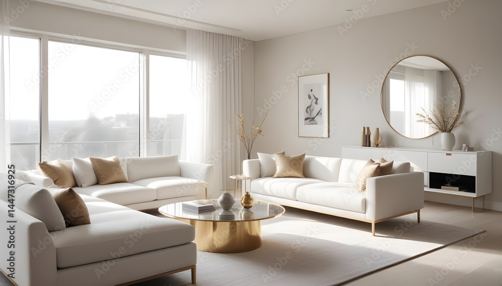 Fototapeta premium Photo interior modern design room 3d illustration