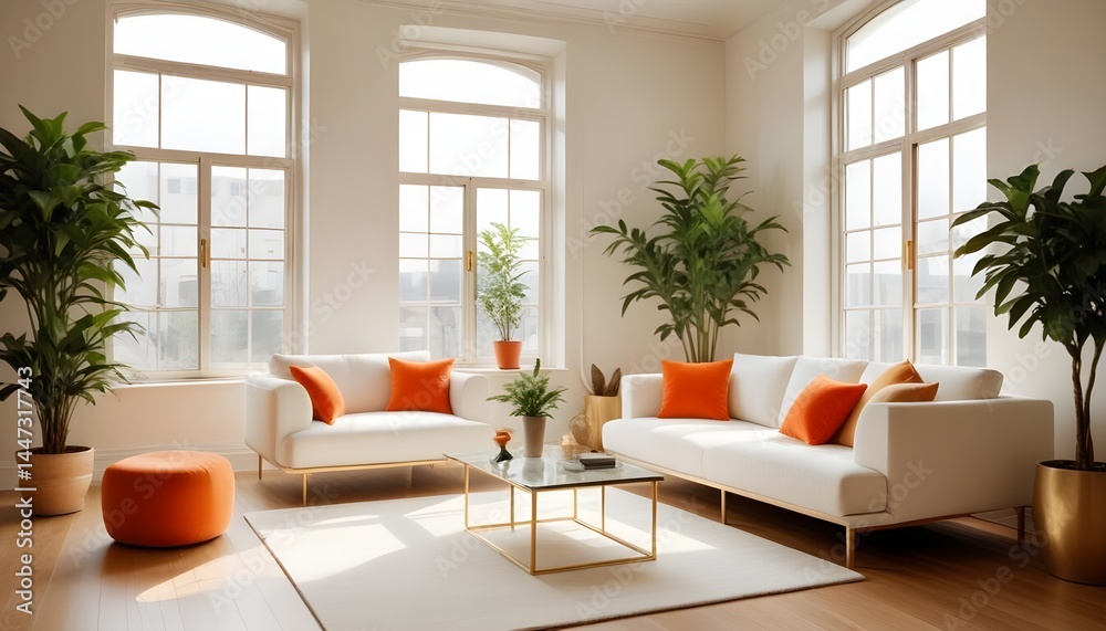 Fototapeta premium Photo interior modern design room 3d illustration