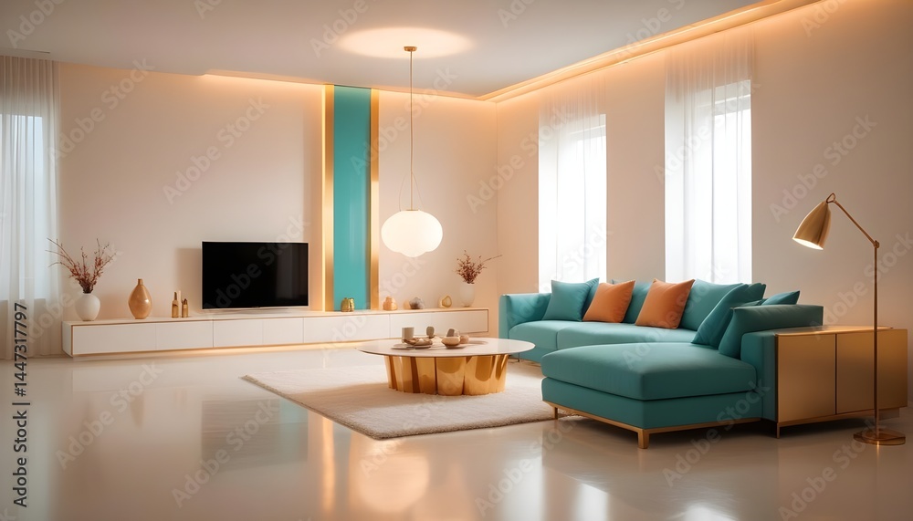 Fototapeta premium Photo interior modern design room 3d illustration