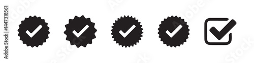 Check mark tick verification icon symbol. Vector Illustration Eps 10