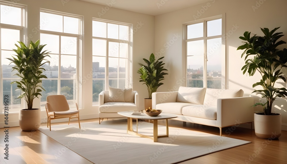 Fototapeta premium Photo interior modern design room 3d illustration