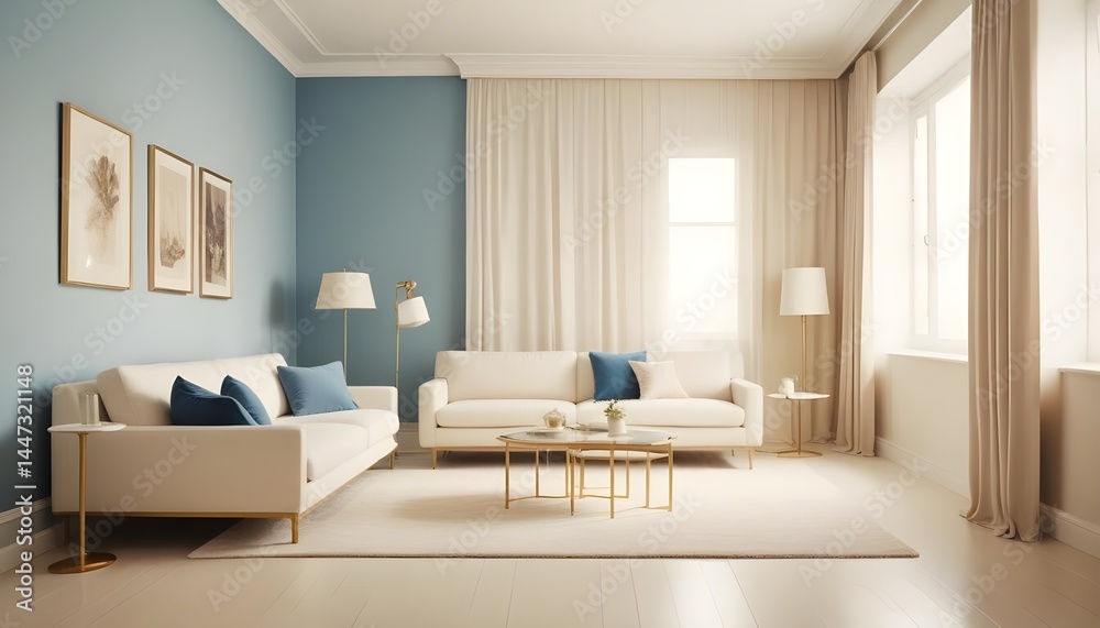 Fototapeta premium Photo interior modern design room 3d illustration