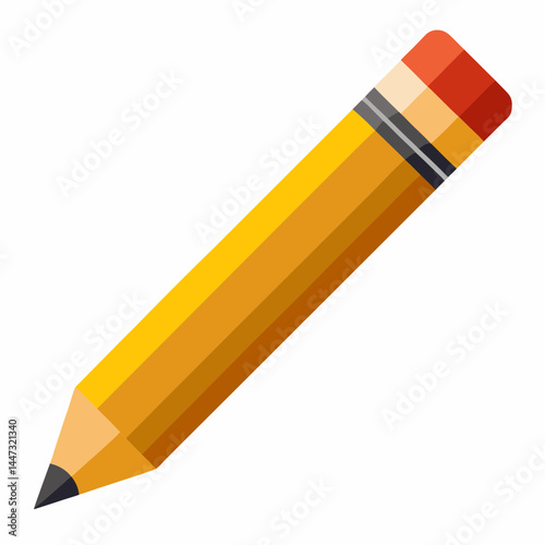 Yellow pencil illustration on a white background  