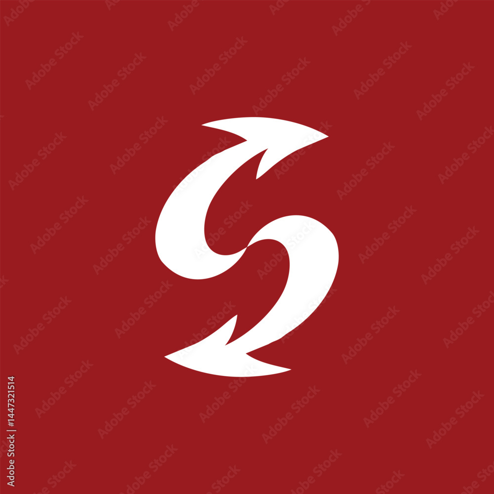 Fototapeta premium red and white arrows from s