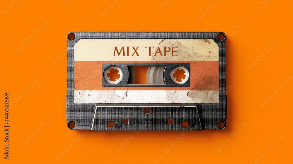 Obraz premium an old-school cassette tape labeled 