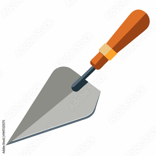 Plastering trowel tool illustration on a white background  