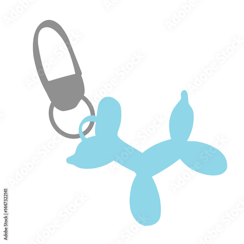 Illustration of a metal keychain with a silver ring