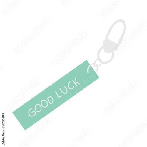 Illustration of a metal keychain with a silver ring