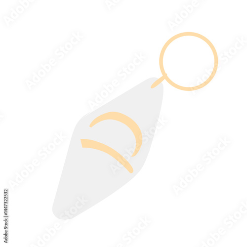 Illustration of a metal keychain with a silver ring