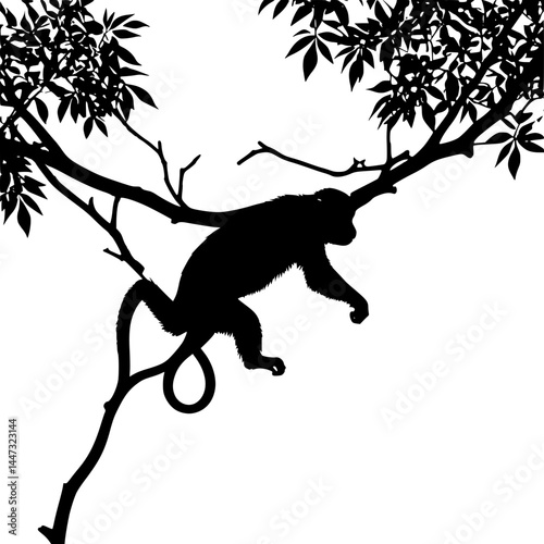 vector illustration of a tree monkey