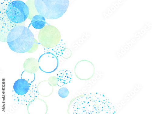 青色の抽象的な丸の背景イラスト