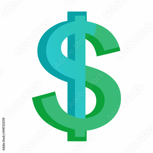 Dollar Symbol in Vibrant Colors Representing Wealth  