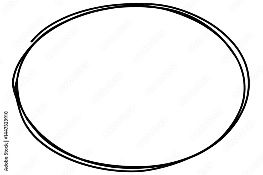 Sparkling Oval Frame Illustration with Transparent Background