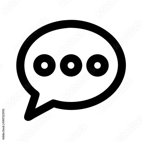 Chat Bubble with Ellipsis Icon — Messaging, Conversation, Typing Indicator Symbol