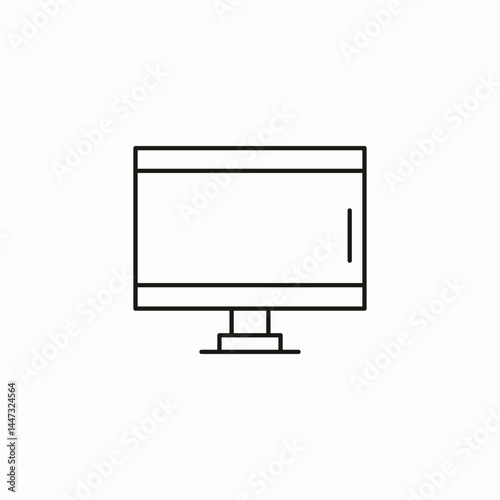 basic monitor icon sign vector