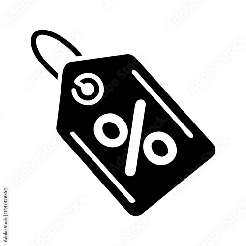 Discount Tag with Percentage Symbol Icon — Sale, Promotion, Price Reduction, Shopping Savings Symbol
