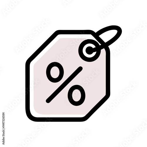 Discount Tag with Percentage Symbol Icon — Sale, Promotion, Price Reduction, Shopping Savings Symbol