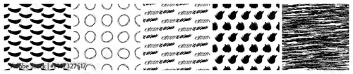 Set of seamless patterns with scribble smears