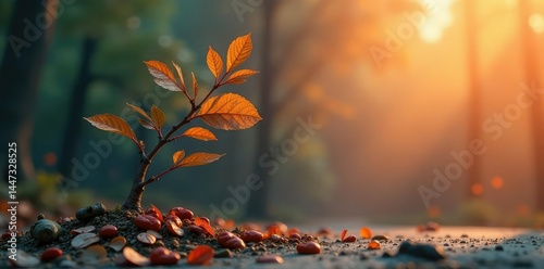 A single branch in stark contrast to the surrounding empty space, empty space, , nature