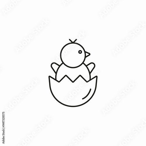hatching chick icon sign vector