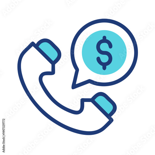 “Financial Consultation Call Icon – Business Advice, Client Support, Minimal Line Vector, Editable Stroke”