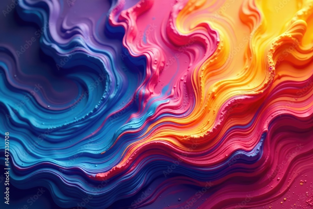 Abstract swirling paint textures in vibrant hues, backdrop, flow Abstract swirling paint textures in vibrant hues, backdrop, flow