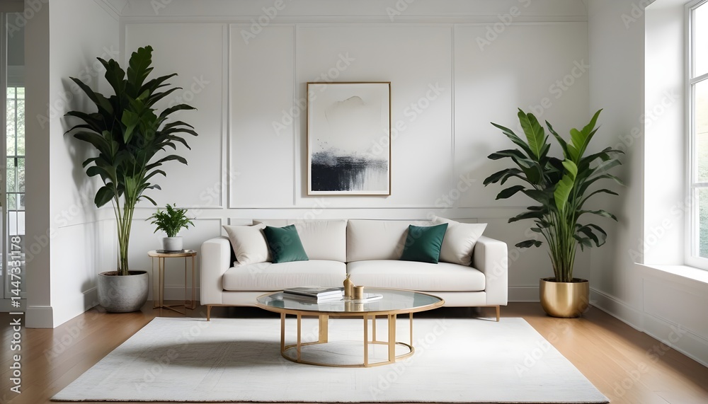 Fototapeta premium Photo interior modern design room 3d illustration