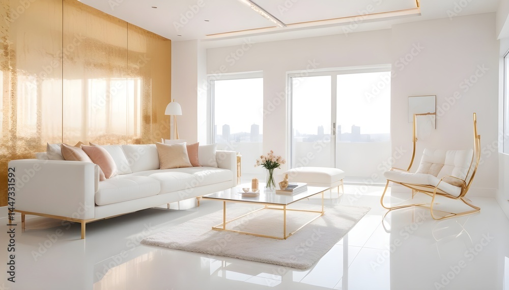 Photo interior modern design room 3d illustration