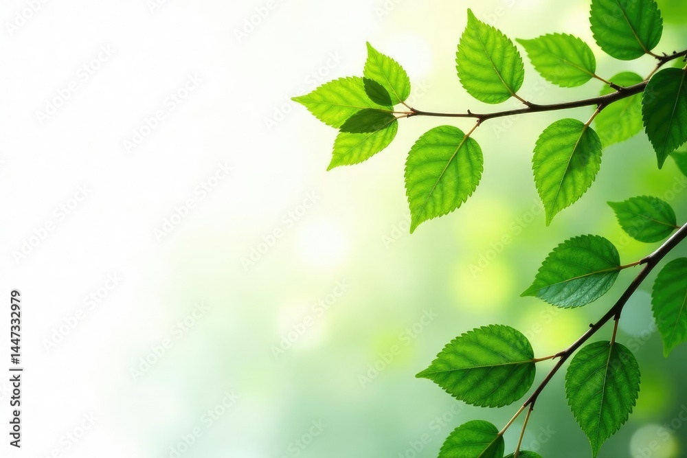 Branches with leaves isolated on white background, texture, nature Branches with leaves isolated on white background, texture, nature