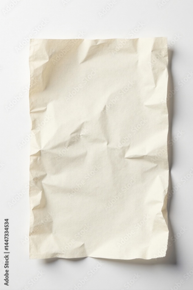 Obraz premium A Wrinkled Square of Off-White Paper, Ready for Your Message or Design