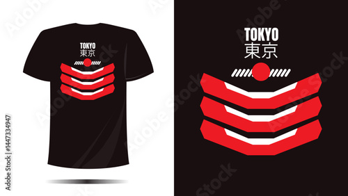 vector t shirt design tokyo japan, Vector template and typography robot futuristic tokyo japan