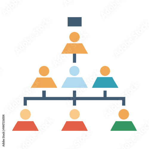 Hierarchical Pyramid Structure Icon Representing Levels of Authority and Organizational Ranking