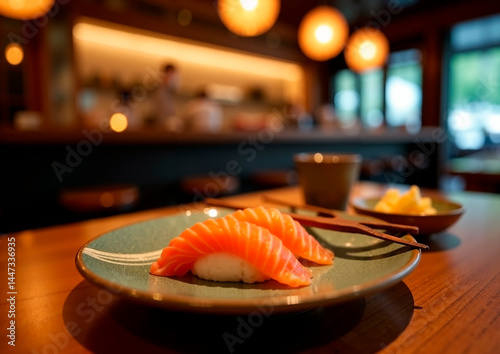 Obraz na płótnie sushi plate in a restaurant w salonie