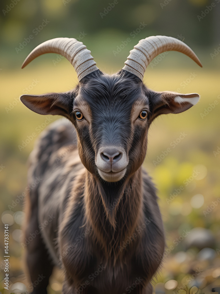 Obraz premium this is a young goat with short horns
