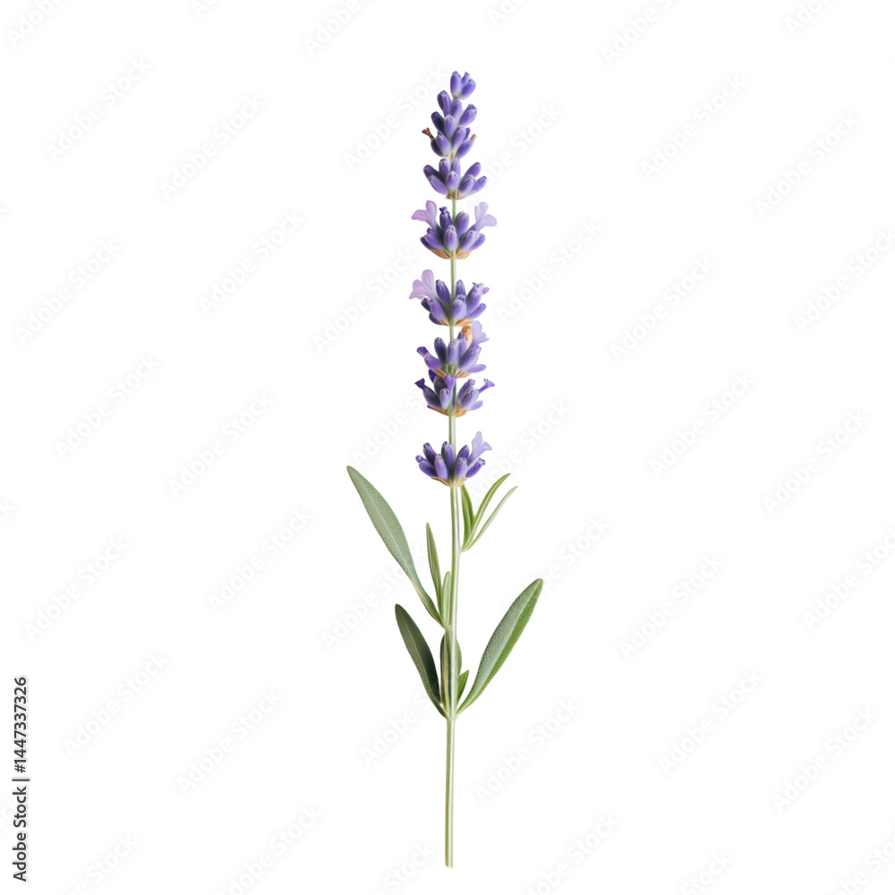 Fototapeta premium Lavender Flower Isolated on Transparent Background Cutout Element