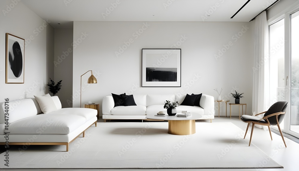 Photo interior modern design room 3d illustration